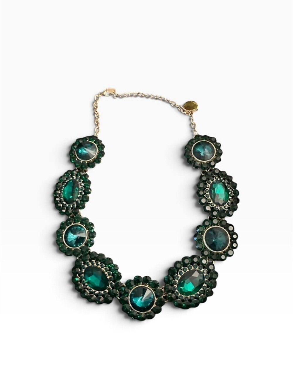 I Crave Jewels Emerald Green Rhinestone Statement Necklace